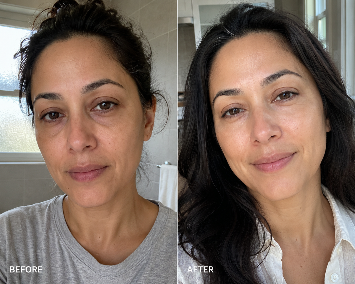 Customer skincare before and after result