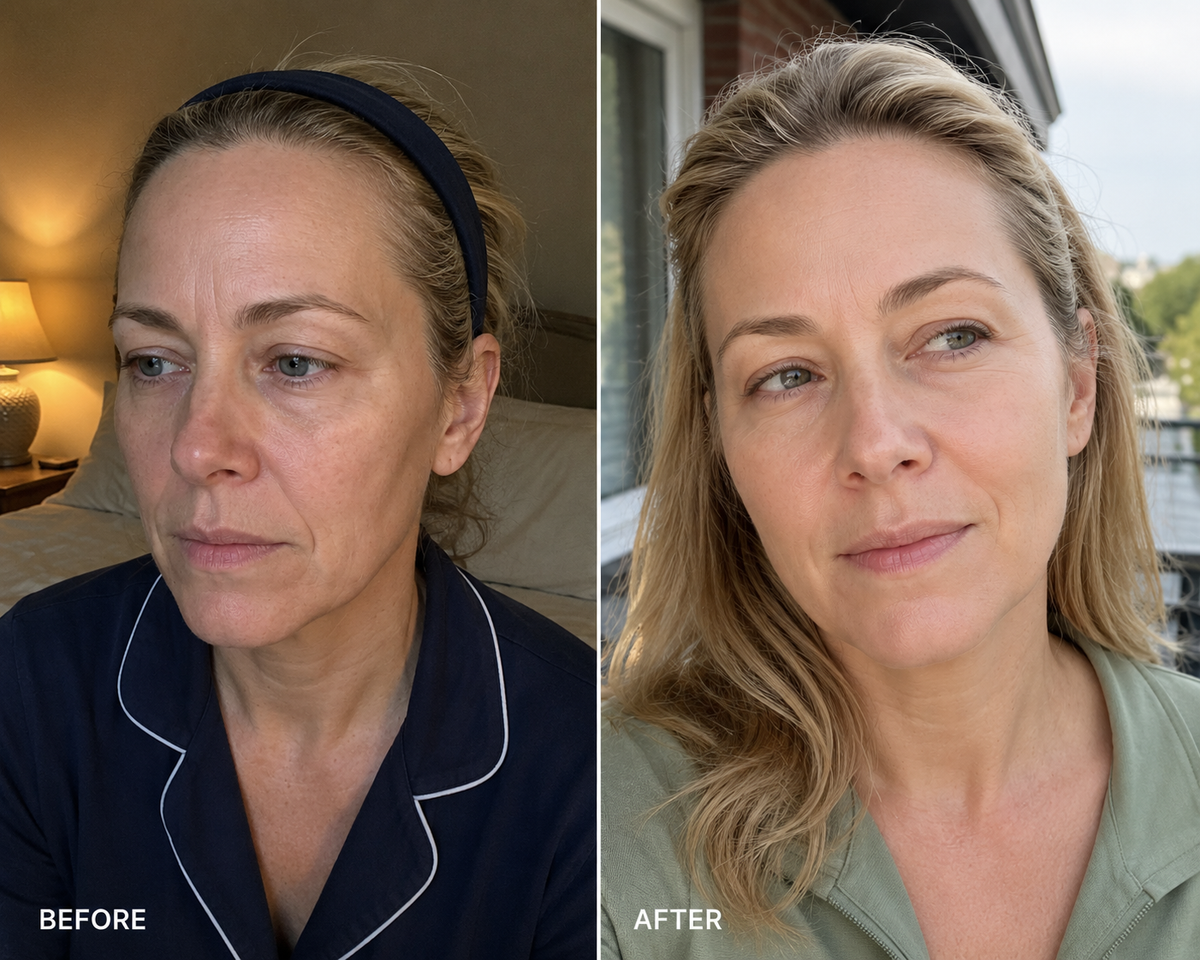 Customer skincare transformation result